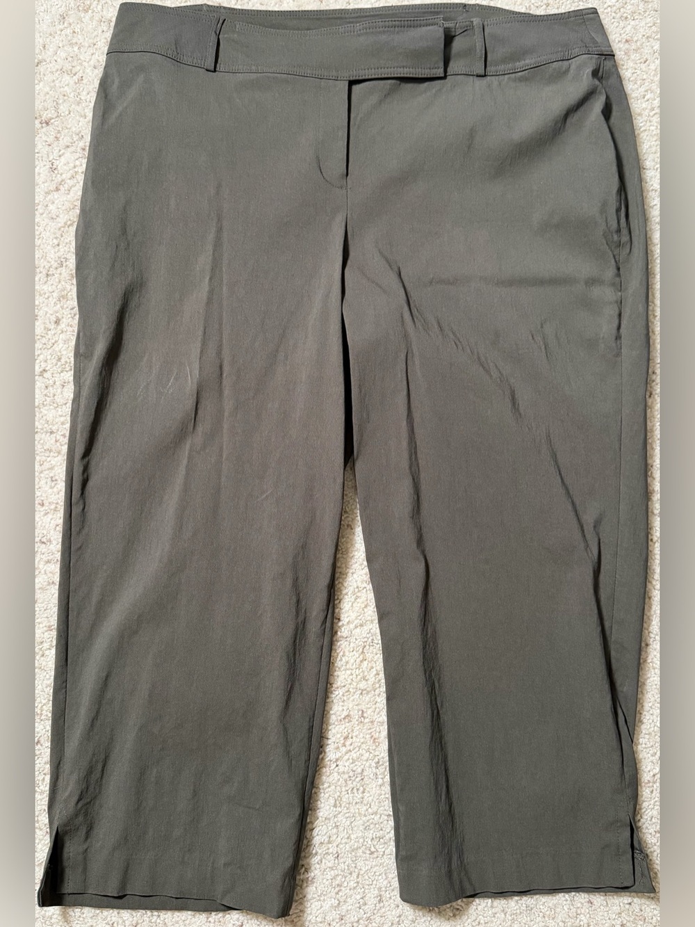Lane Bryant Size 20 Dark Olive Stretch Capri Crop Pants Trouser